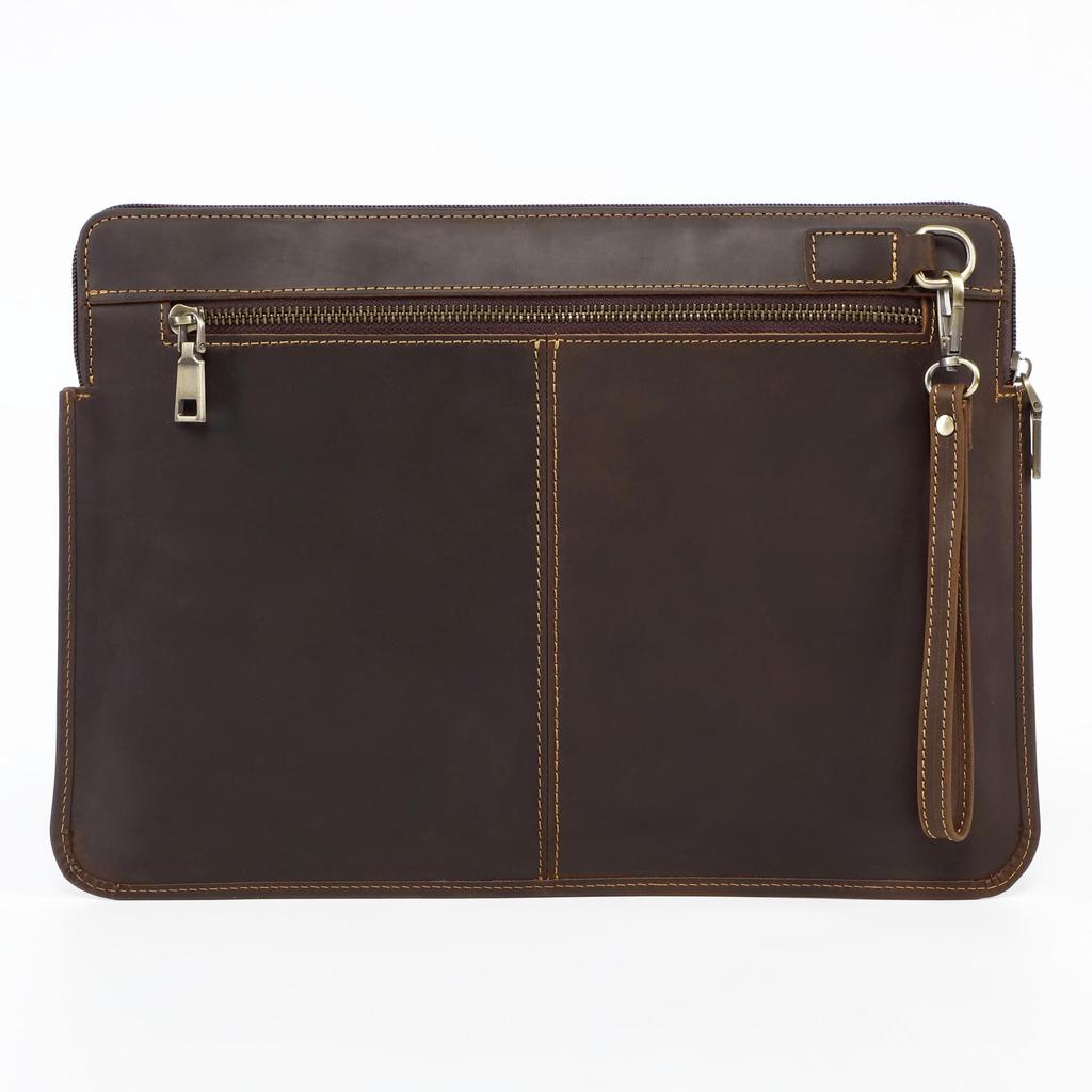 Compatible with New MacBook Pro 14, Genuine Leather Protective Case and Cowhide Inner Sleeve.