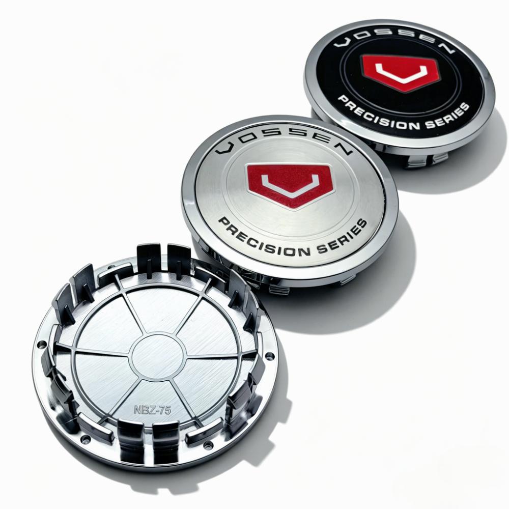 4 Stück Vossen Logo Emblem Auto Radnabendeckel 75MM Clips 65MM Räder Radkappe Vossen Abzeichen Felge Radnabendeckel Staubschutz Auto Zubehör