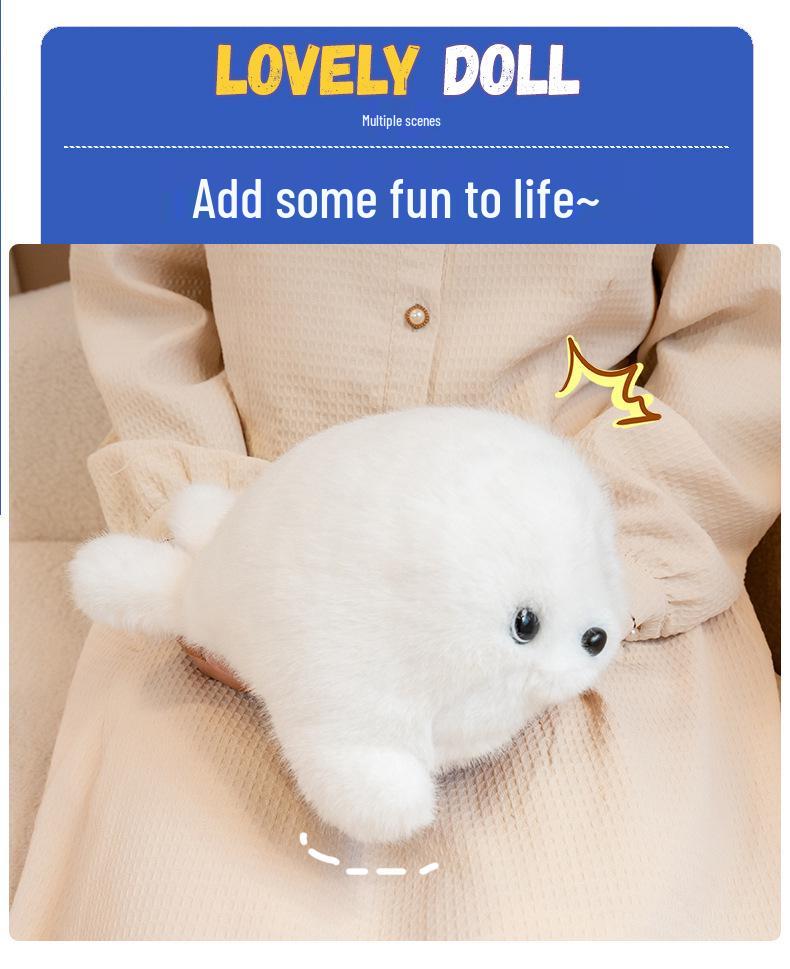 Cute Baby Seal Plush Toy with Orca Figure - Adorable Aquarium Animal Doll