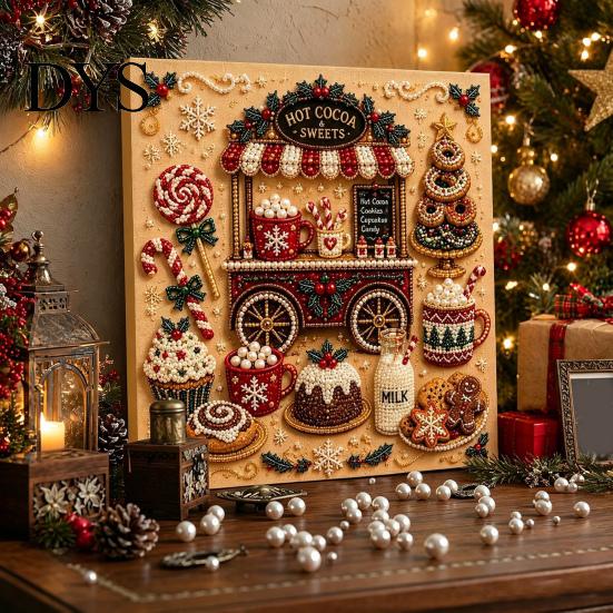 Artistic Leisure Activity DIY Christmas Pearl Painting Kit, Handmade Decorative Art Craft for Unique Holiday Desk Decoration Home Decor, Funny