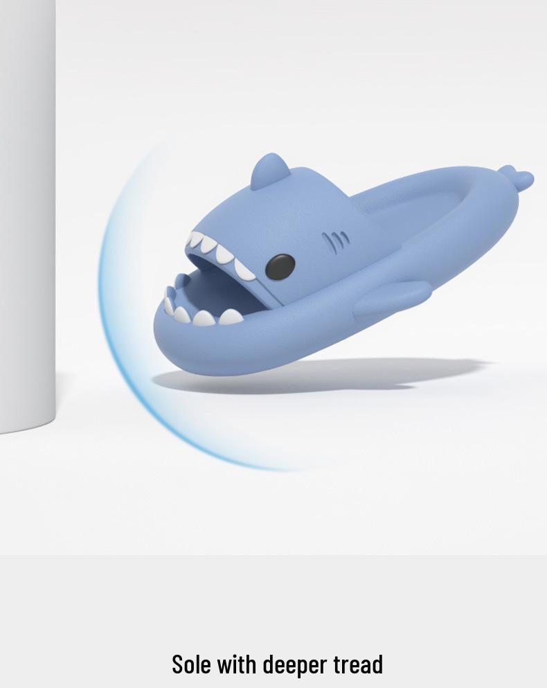 4cm Thick Sole Shark Slippers: Fun Cartoon EVA Slippers for Women, Men & Kids - Unique Stepping Sensation