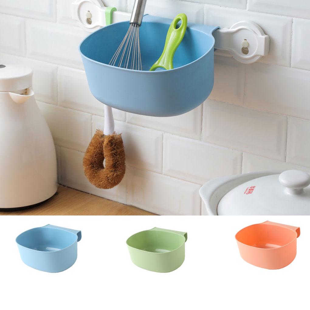Plastic Hanging Waste Bin Trash Reusable Kitchen Rubbish Suspension Cabinet Door Sink Rack Cleaning Tool Can Container