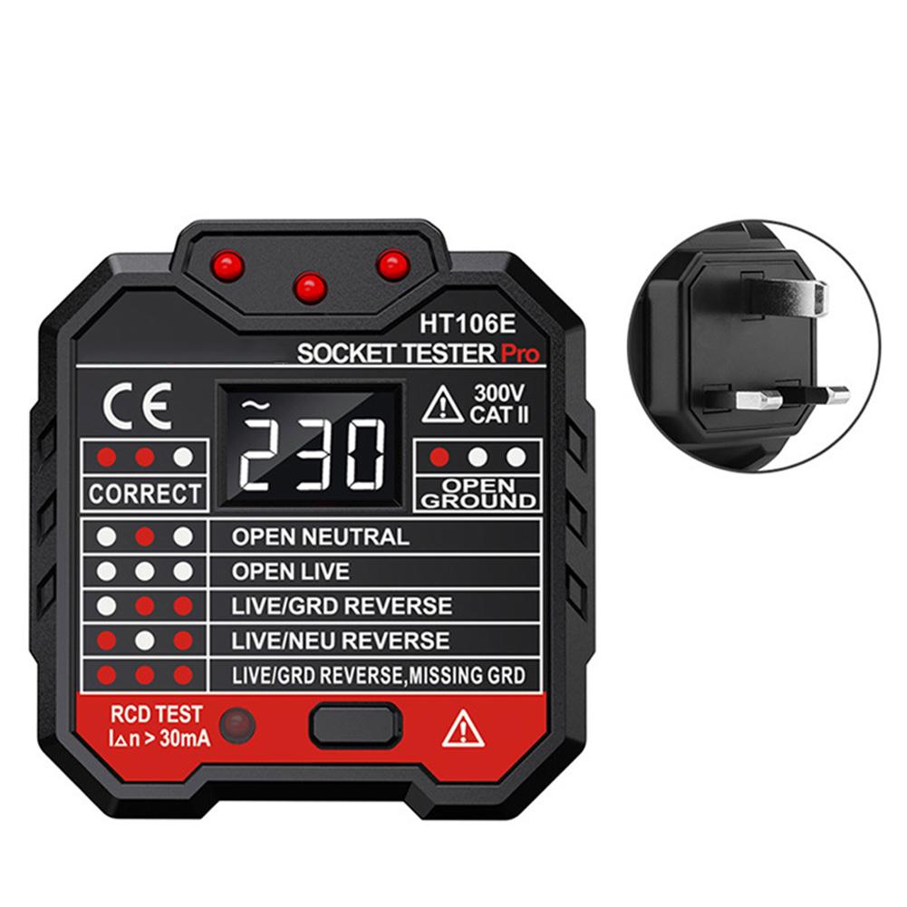 

HT106E Digital Socket Tester Multi-functional Electrical Tester Smart Leakage Wiring Fast Sensitive Detection Socket Tester China Mainland