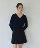 LOEIL Textured Casual V-Neck Knit - Navy