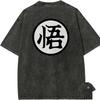 T Shirt Dragon Ball Z Anime Men Vintage Acid Wash  Cotton Streetwear Minimalist Graphic Tees