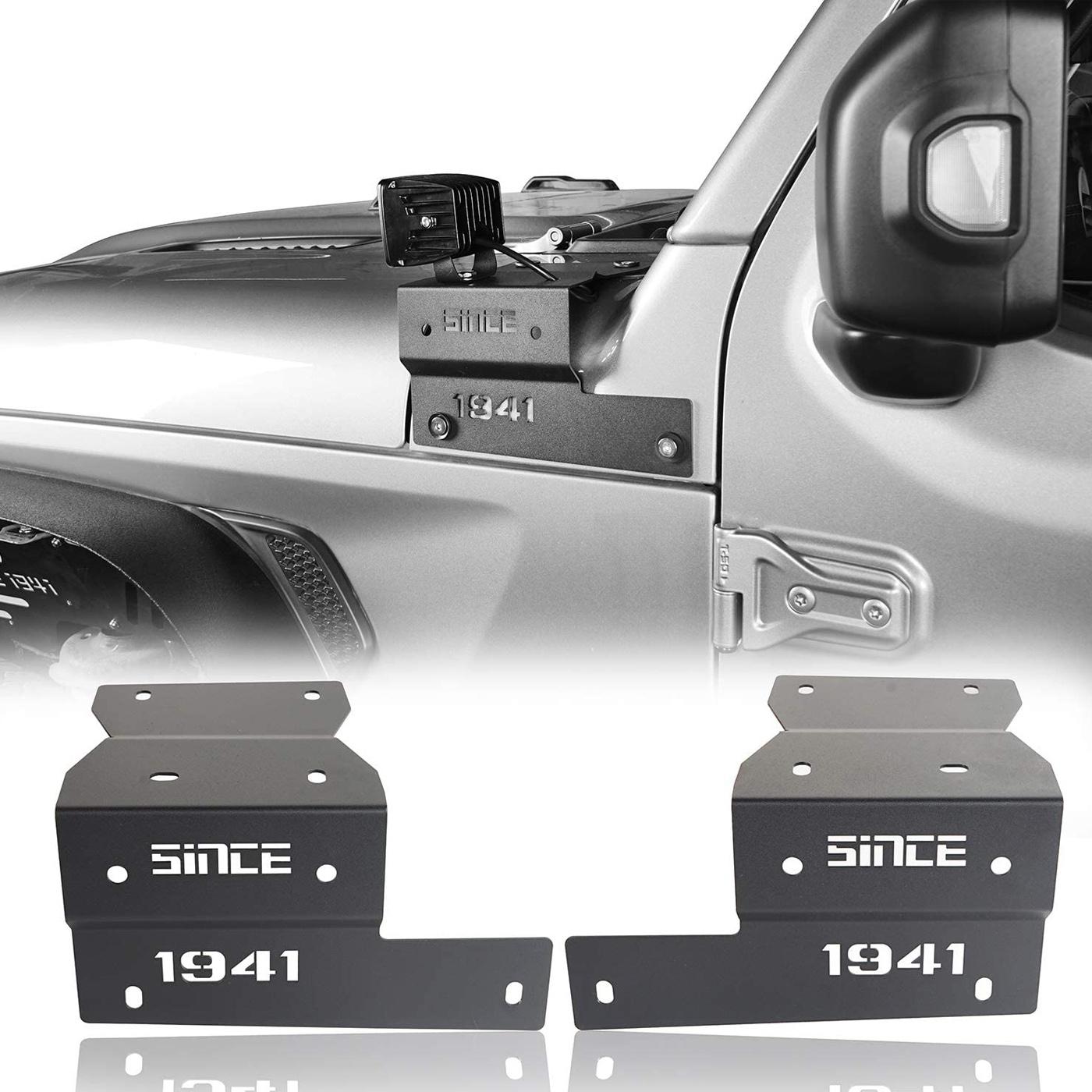 

Монтажный кронштейн для светильника на передней стойке, капот двигателя, светодиодный держатель рабочей лампы, зажим для Jeep Wrangler JL Gladiator JT