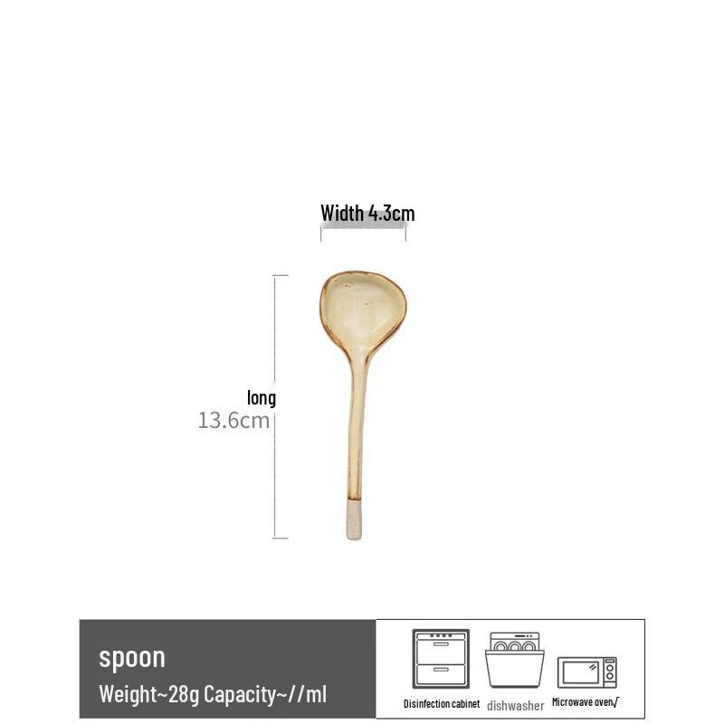 

Ruhan Japanese Style Rustic Ceramic Soup Spoon
