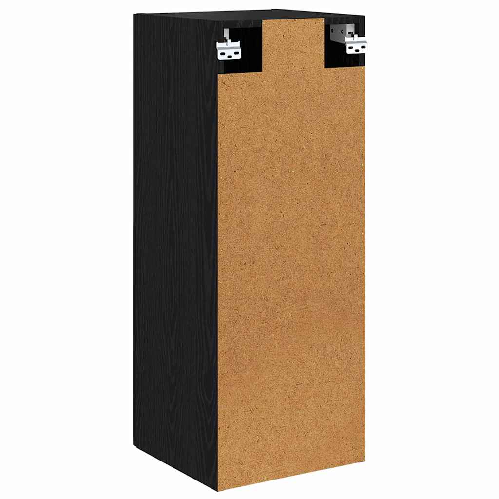 Wall Mounted Cabinet Black Oak Effect 34.5 x 34 x 90 cm