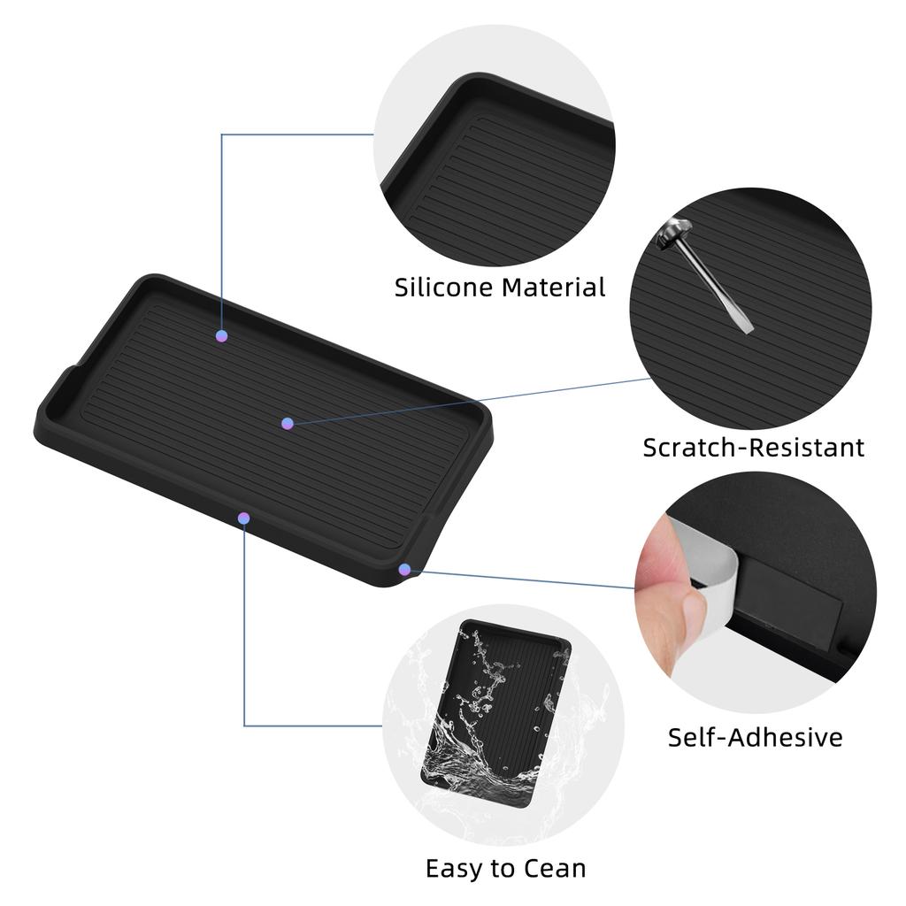 Smabee Left Drive for Hyundai Kona NQ5 2024-2026 Car Dashboard Storage Tray Silicone Display Screen Rear Box Organizer