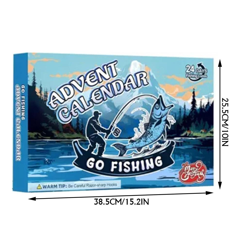 

24 Days Christmas Fishing Advent Calendar Christmas Countdown Fishing Lures Blind Box for Dad Husband Boyfriend Surprise Gift One Size