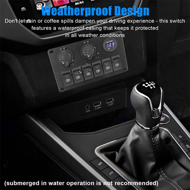 24V 12V comutator panou 6 butoane USB încărcătoare auto lumină comutator camion adaptor de alimentare accesorii pentru barca Marine remorcă RV rulotă