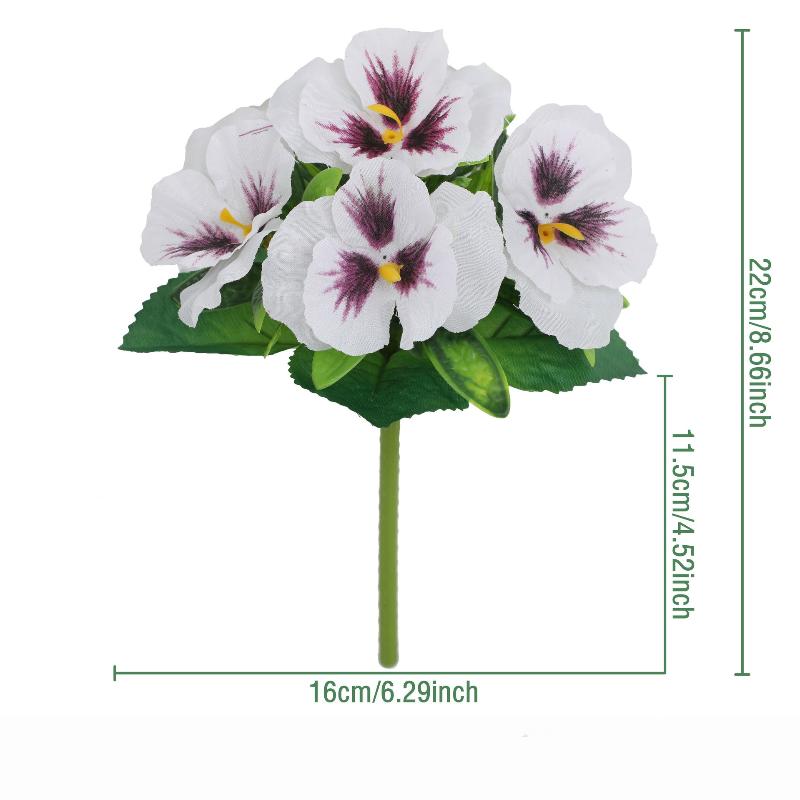Silk Cloth Artificial Pansy Flowers DIY Phalaenopsis Simulated Rose Bouquet Soft Dyed Edged Flower Bouquet Photography Props