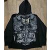 Vintage Frühling und Herbst Ästhetik 3D Gedruckter Gothic Mode Reißverschluss Hoodie Hip Hop Sportbekleidung Lässiger Pullover