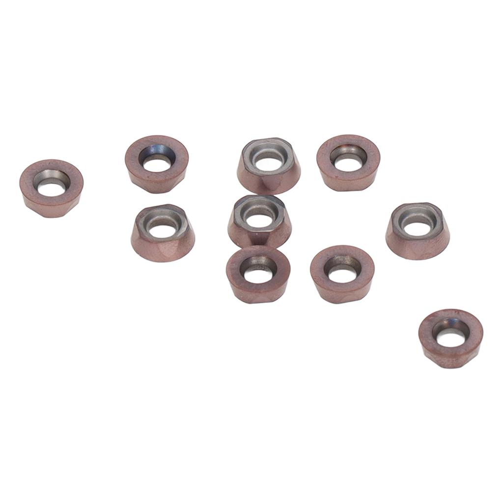 10Pcs Turning Insert Carbide Blade Lathe Cutter Milling CNC Tool Set Kit for Replacement(RPMW08T2MOE P )