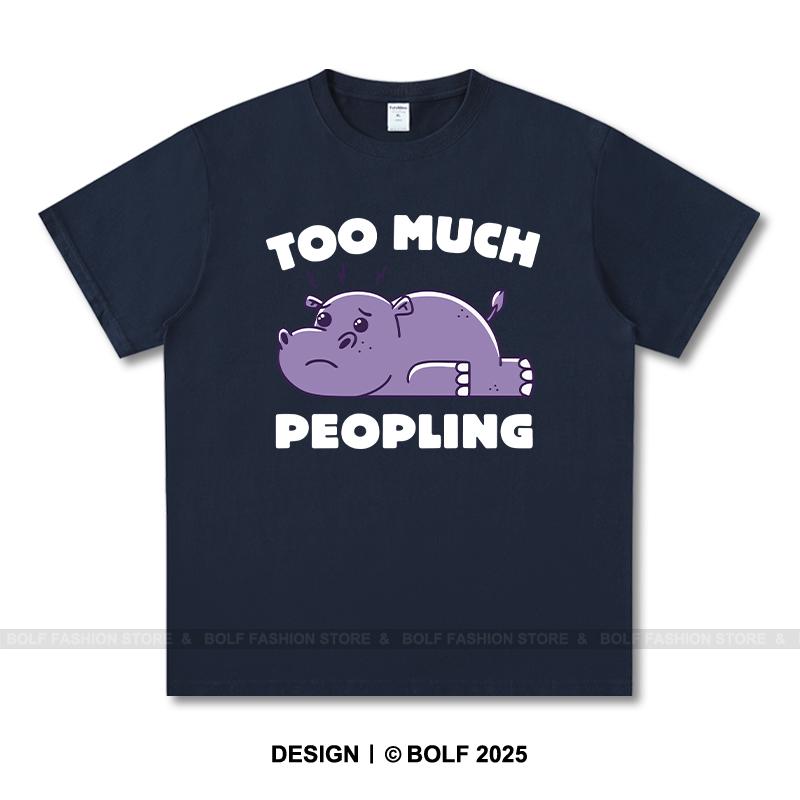 

Футболка с принтом Too Much Peopleling, 100% хлопок, свободные футболки с интровертным принтом для мужчин, летние топы, уличная одежда для антисоциальных людей XXXL темно-синий