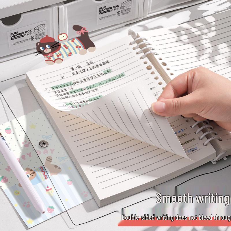 Small Animal Transparent PVC Loose-Leaf Notebook with Student-Friendly Soft B5 Cover and Iron Clip