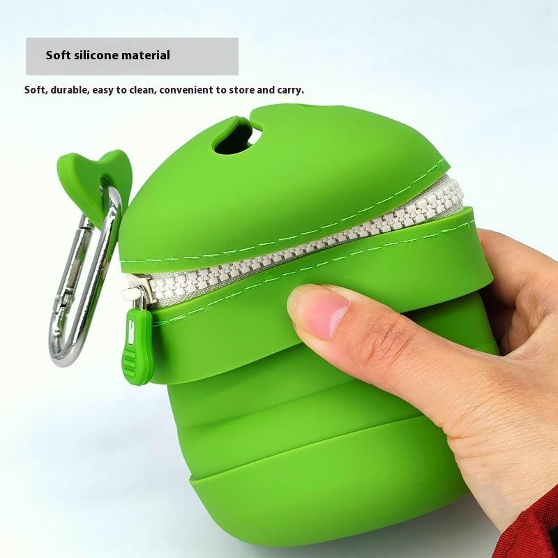 1 Piece Portable Storage Pouch For Small Fishing Gear Outdoor Waste Collection Foldable Fly Fishing Silicone Storage Container