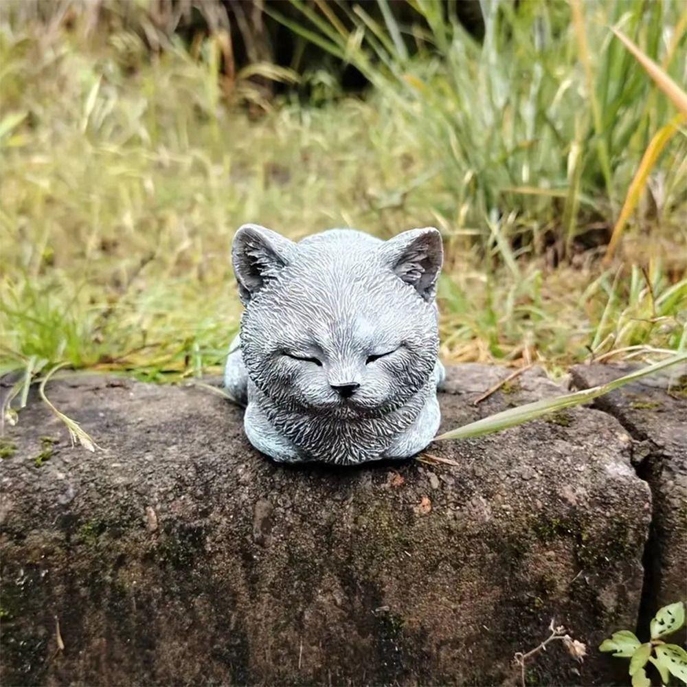 New Outdoor Garden Lawn Art Garden Cat Statue Durable Resin Animal Statue Home Decor Crafts Resin Sculpture