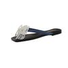 2025 summer new sweet transparent slippers women's outerwear bow open-toe hollow crystal fashion flip-flops