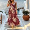 Floral Sleeveless Loose Maxi Dress,Lightweight Elegant Beach Dress for Vacation,Daily Casual,Spring Autumn Wear