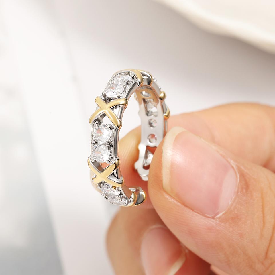 

Бренд ZAKOL Модное кольцо с открытым крестом и буквой X для женщин Прозрачные геометрические циркониевые помолвочные кольца Свадебная вечеринка Циркон resizable