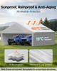 Carport Replacement Canopy, 6 x 6 m Potable Garage Tent Top Tarp with Sidewalls, UV-Resistant & Waterproof, Heavy Duty Car Shelter Tarp with Ball