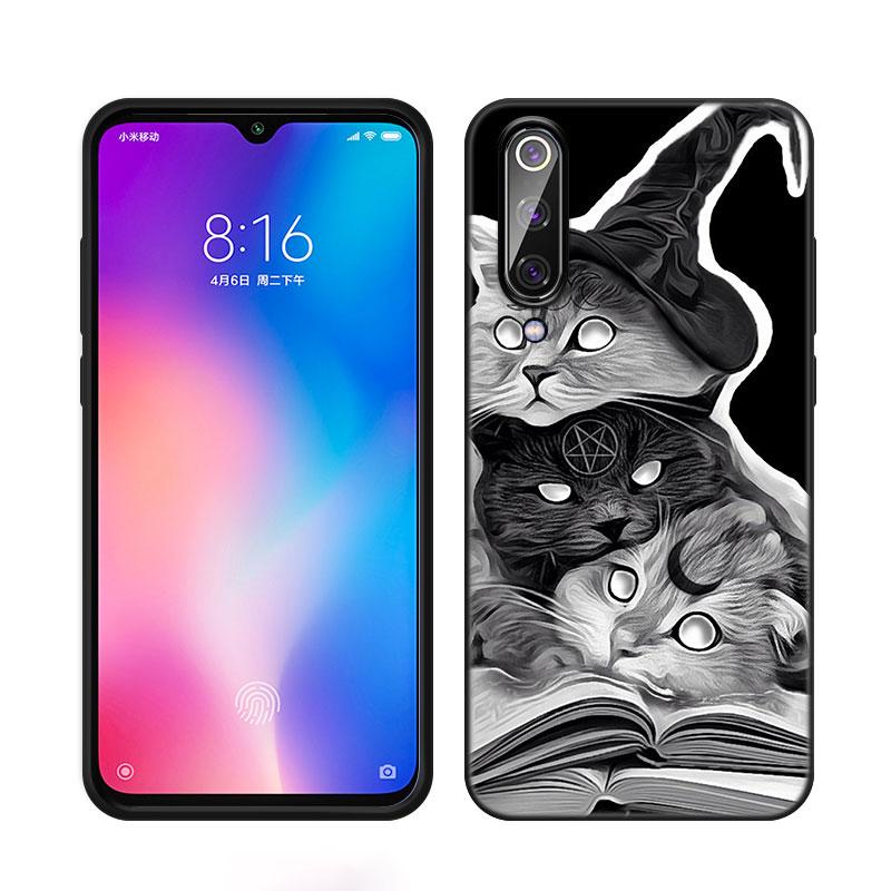 Wiedźma i Kot Etui na Telefon na Zamówienie Dla Xiaomi Mi A2 8 9 SE Note 10 10T 11 12 Lite 9T 11T 12S 12T Pro A3 6X 12X Miękkie TPU Czarne Etui