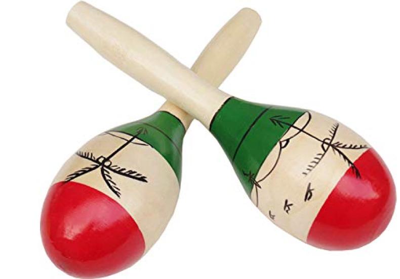 Latin Percussion Egg Brass Set of 2 [TradeWind] Maracas, Percussion, Wooden, Instrument, Shaker, Shape, Eurhythmic, Band, Karaoke, Party, (Palm Wood)