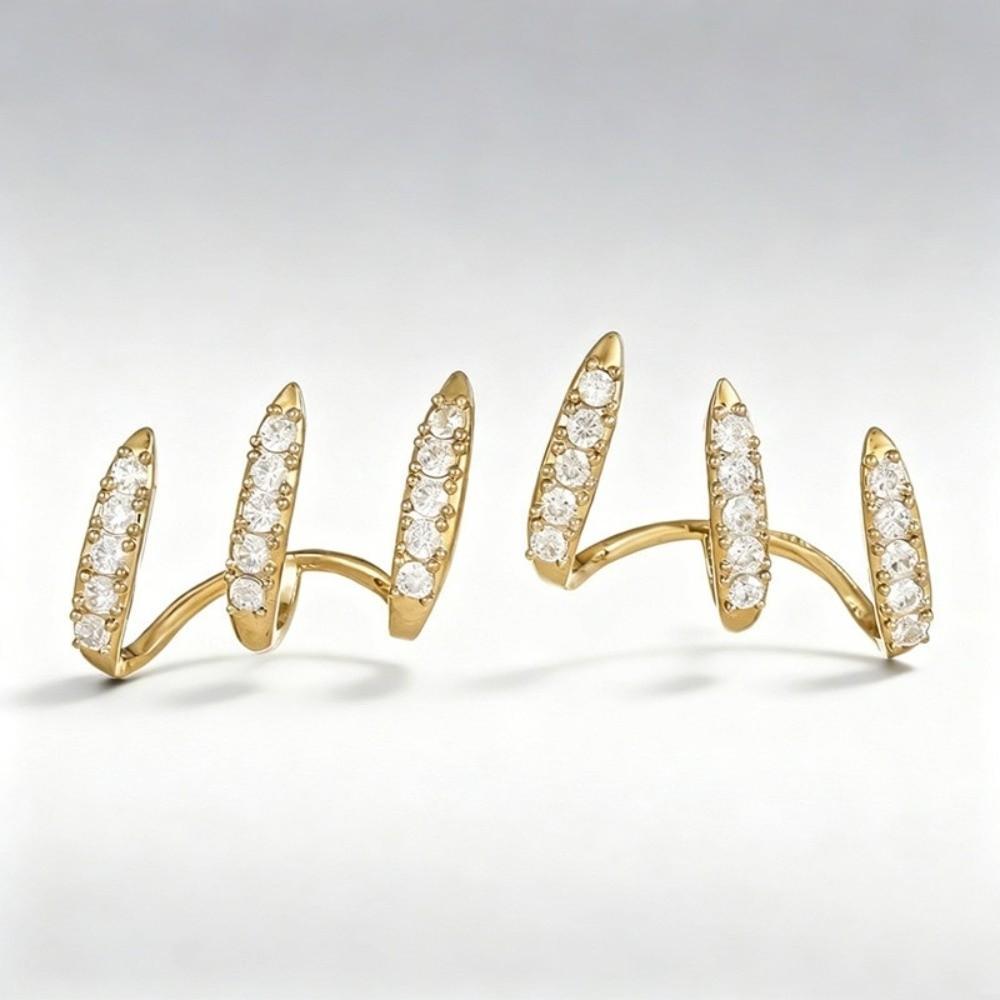 Strass oorbellen met klauwtjes voor dames, lichte luxe oorbellen met zirkonia voor vrouwen, trouwoorbellen