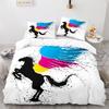 3D Horse Duvet Cover King Queen Size White Running Horses Pattern Bedding Set For Kids Teens Adults Wild Animal Soft Quilt Cover