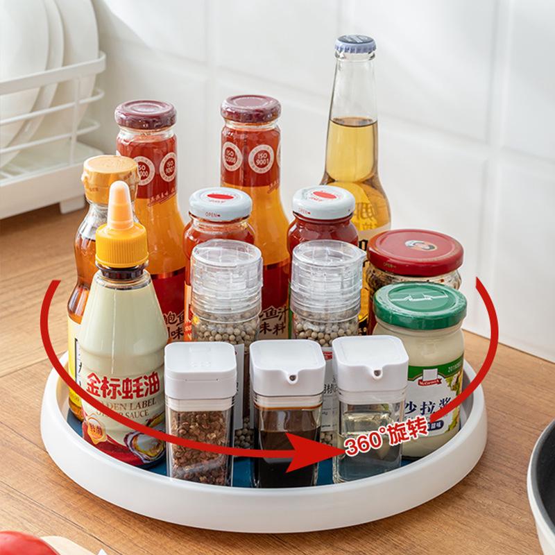 Rotatable Kitchen & Living Room Double-Layer Storage Rack