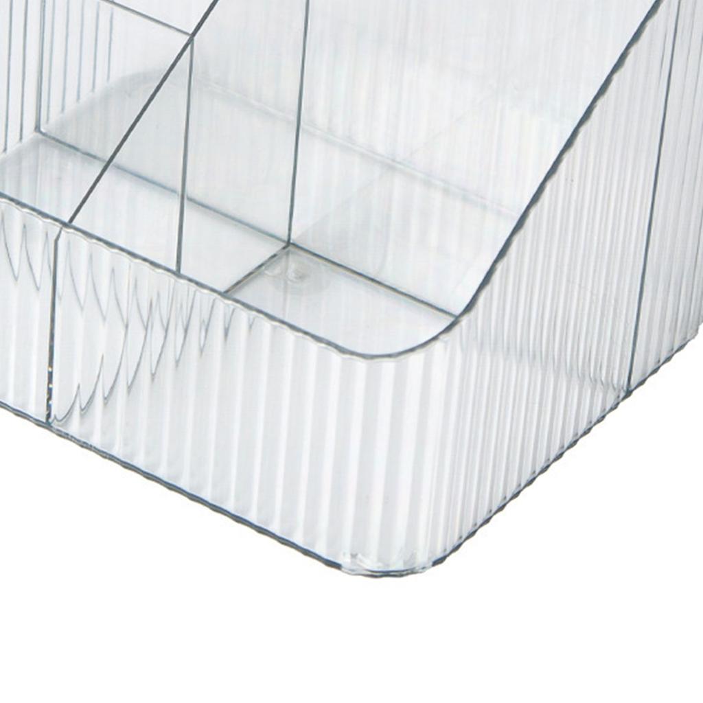 Desktop Storage Box Trapezoidal Organizer PP Plastic Sorting Case for Makeup Cosmetic Brush 4 Grids