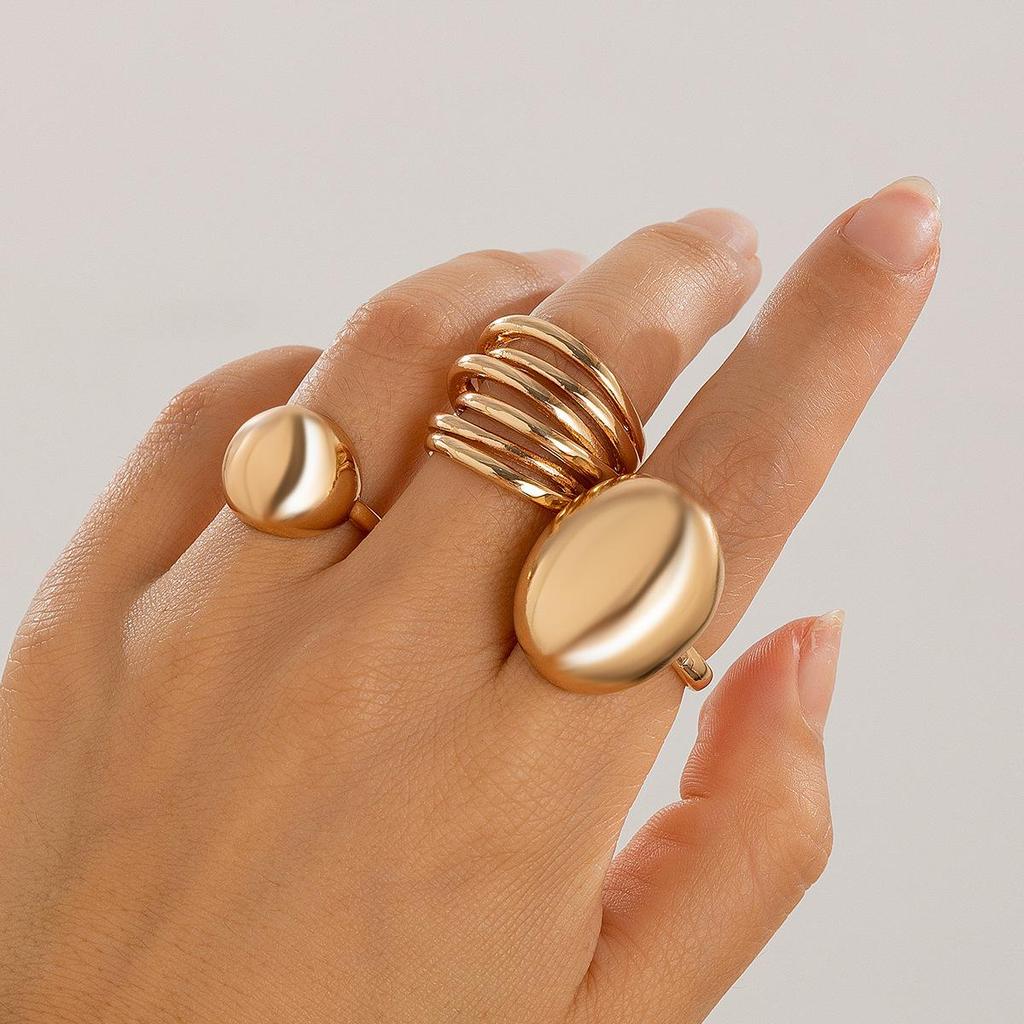 Retro Punk Exaggerated Open Finger Rings for Women Men Geometric Gold Silver Color Knuckle Joint Ring Set 2025 New Jewelry Accessories