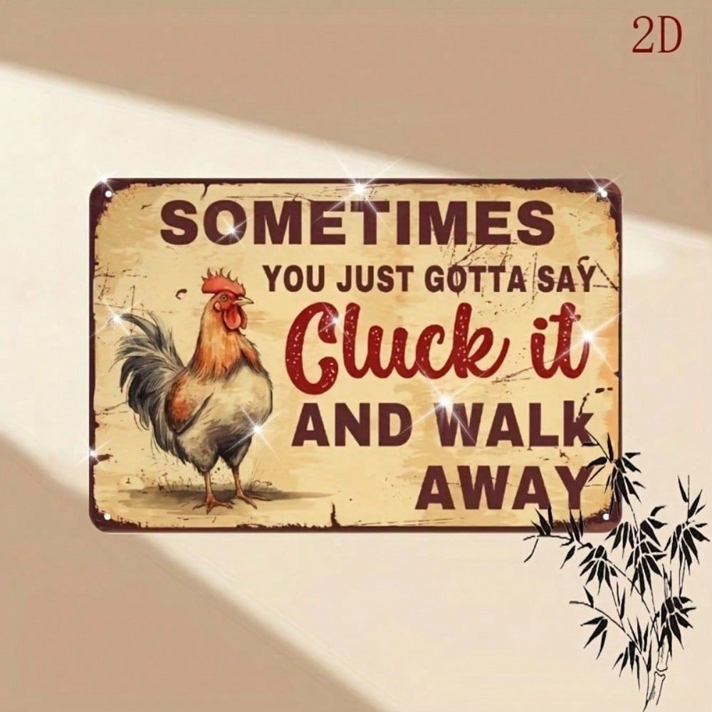 Vintage Metal Poster Chicken Farmhouse Kitchen Wall Decor