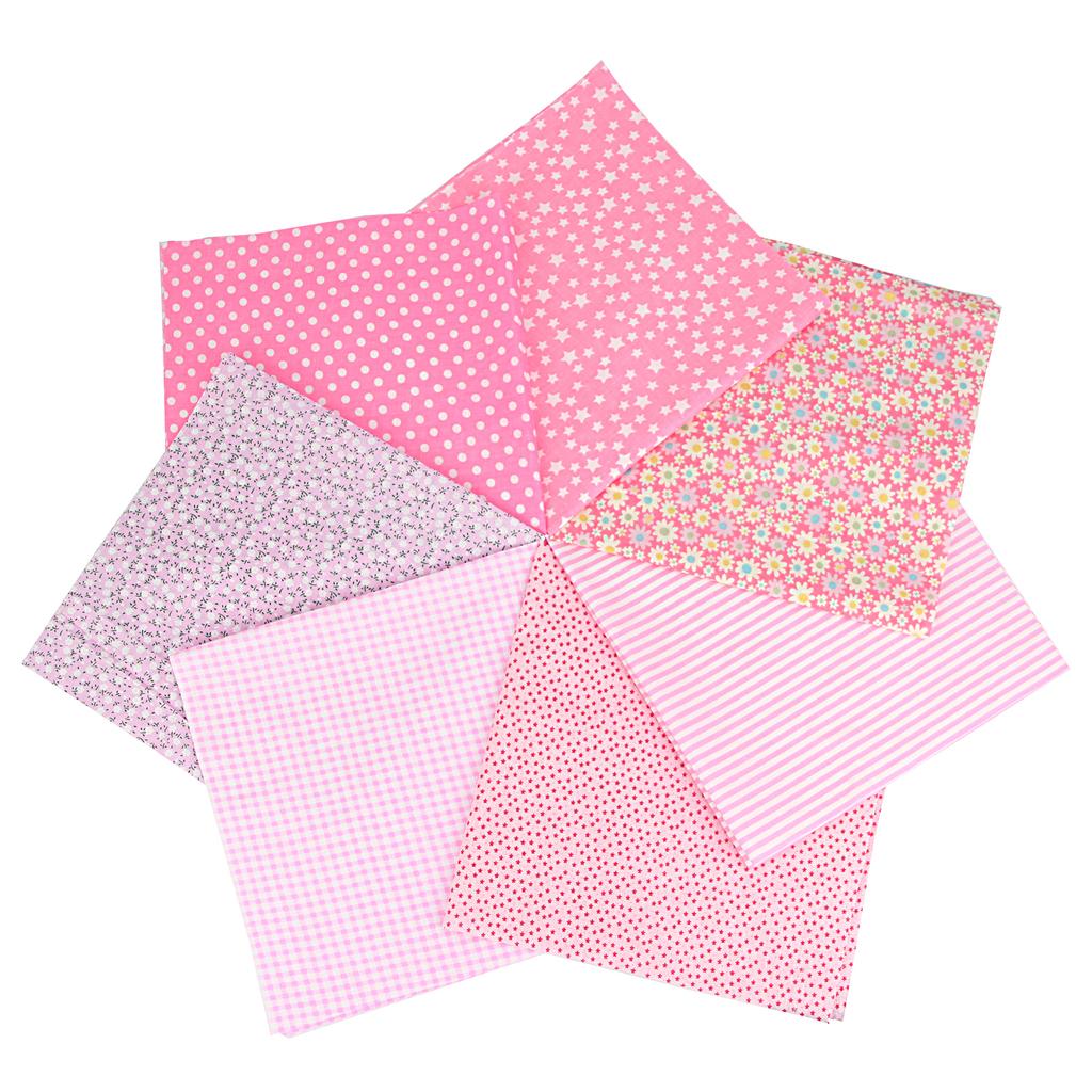 7PCS 25 X 25CM Squares Cotton Craft Fabric Cloths for DIY Bundle Patchwork Quilting Sewing Scrapbooking Artcraft
