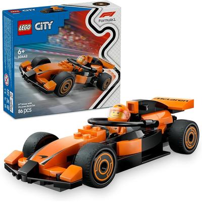 LEGO City F1 McLaren Race Car Toy Set with Driver for Kids 6-9 Years Old Building Blocks Vehicle 60442