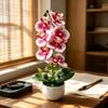 Pink Simulated Flower Butterfly Orchid Potted Artificial Faux Plants  Living Room Ornaments