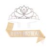 Princess crown bridal rhinestone headband birthday tiara prom party sash