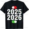 Funny 2025 Off 2026 On Christmas Lights Happy New Year 2026 Tshirt Unisexs Clothing Customizable Camisas Streetwear