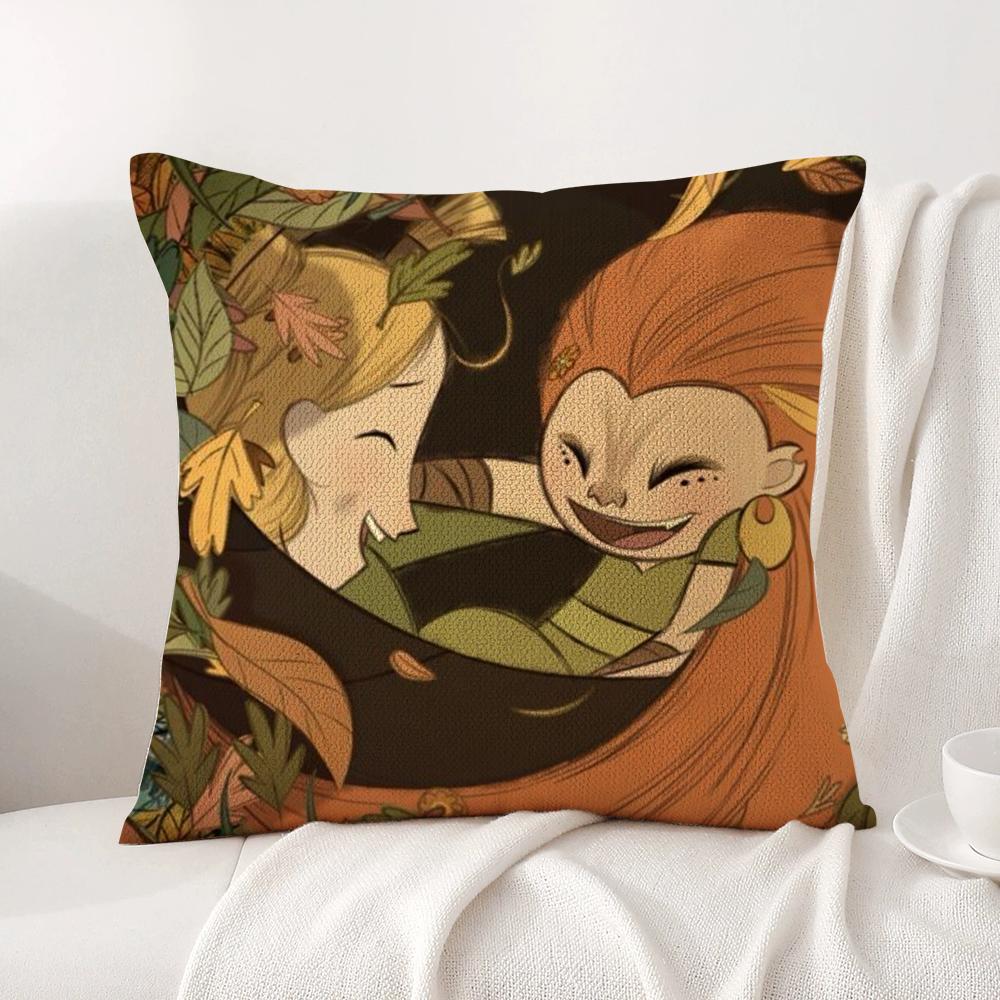 Ireland W-Wolfwalkers Cushion Cover Summer Coolness Linen Fabric Double-Sided Printing Pillow Case Sofa Home Decor Gift