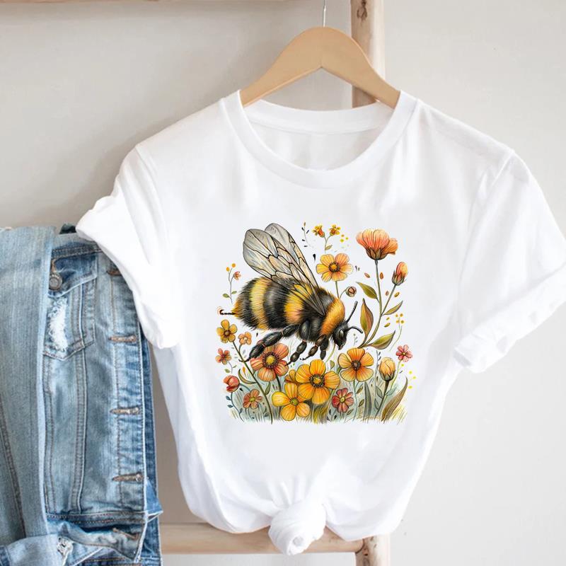 (Asian Size) Clothing Casual Women Tee Top Short Sleeve T Shirt Fashion Print Lady Female Graphic T-shirts