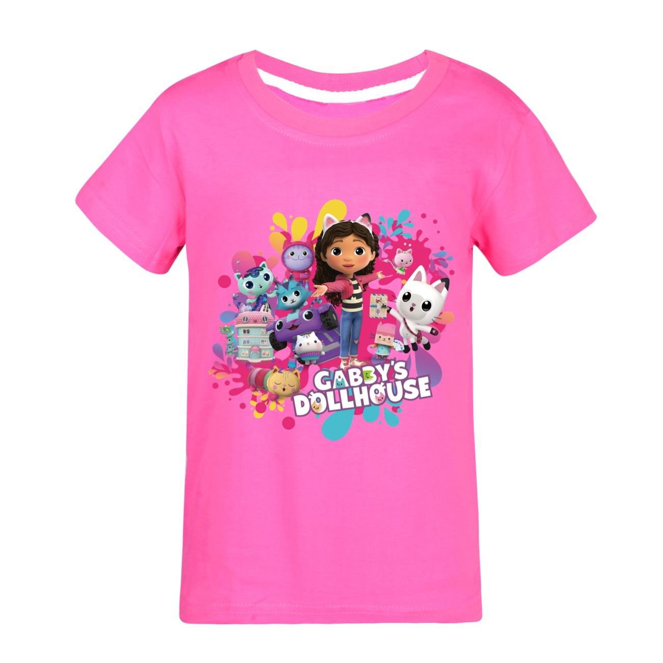 

Kawaii T-shirt for Baby Girls Gabby Cats T Shirts Kids 2025 Summer Tee Boys Short Sleeve Tops Children Clothing 100