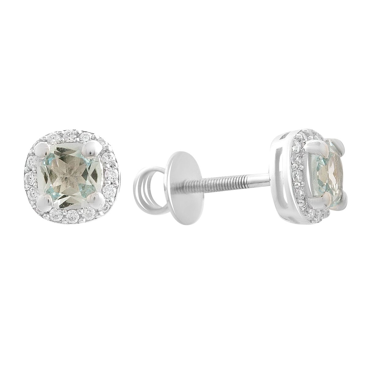 

Серебряные серьги с натуральным топазом 1.608ct, фианитами (2206804) небо синє світло кольору