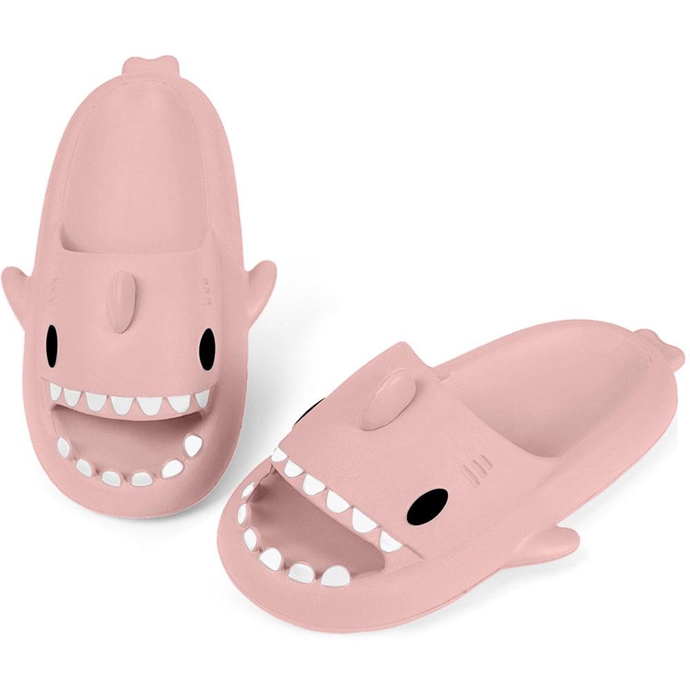 Bebealy Fashion Papuci Rechin pentru Femei și Bărbați Exterior Degete Deschise Sandale Rechin Casual cu Pernă Papuci Nor Acasă Pantofi de Duș