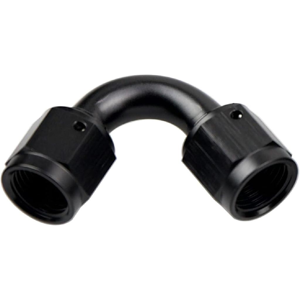 6AN Female To 6AN Female 120 Degree Swivel Coupler Fitting Adapter Union Aluminium Black