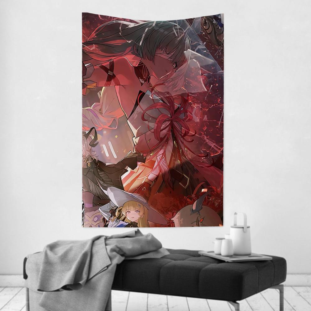 Philolova Anime Game WWuthering Waves Tapestry Room Decor Wall Cloth Party Hanging Background Room Decor Baby Room