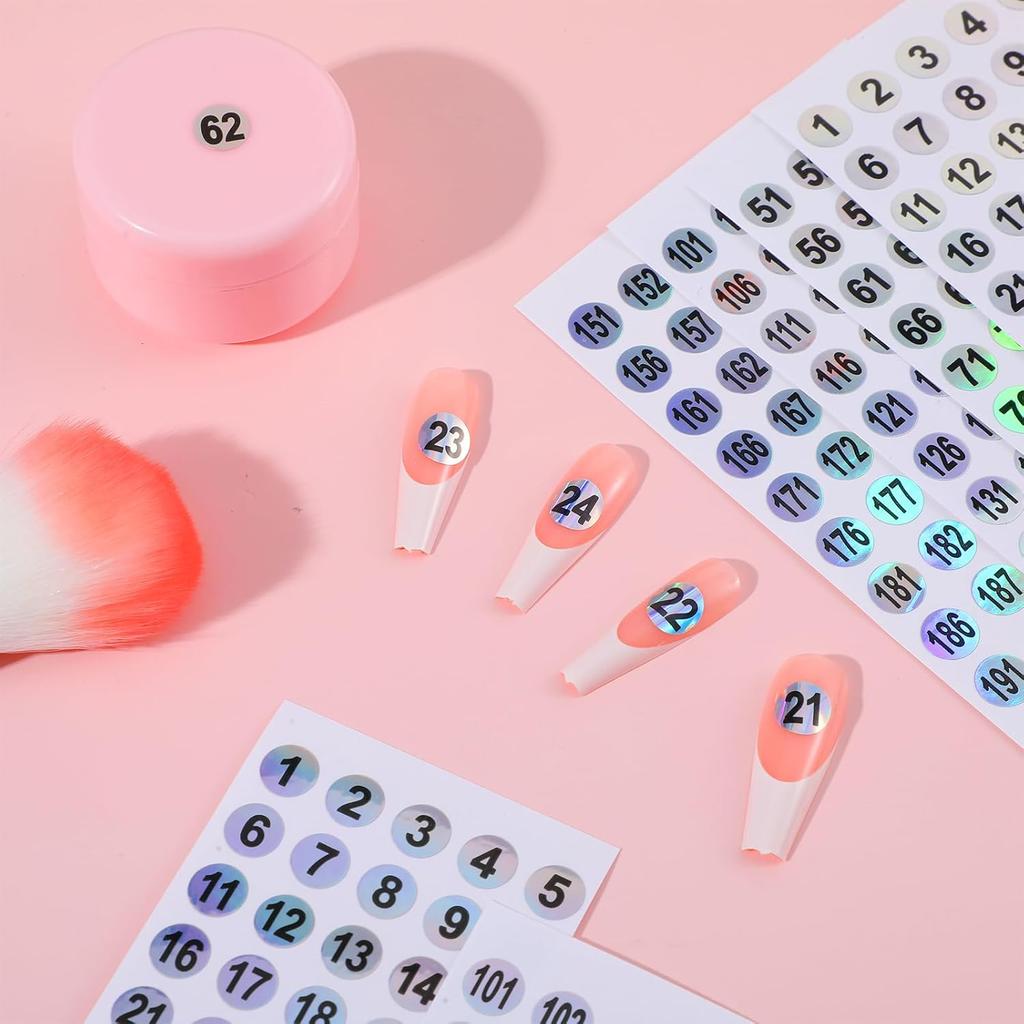 16 Sheets Round Clear Number Stickers 1-200 - Sparkling Self Adhesive Labels for Organizing Storage B & Boxes