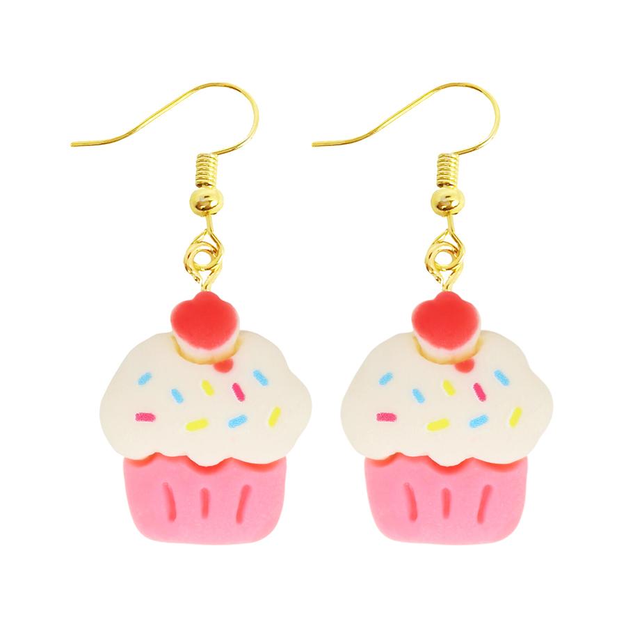 Women Earring Resin Drop Funny Custom Cute Girls Eardrop Kids Chocolate Strawberry Hamburger Dog Mushroom Broccoli Coffee