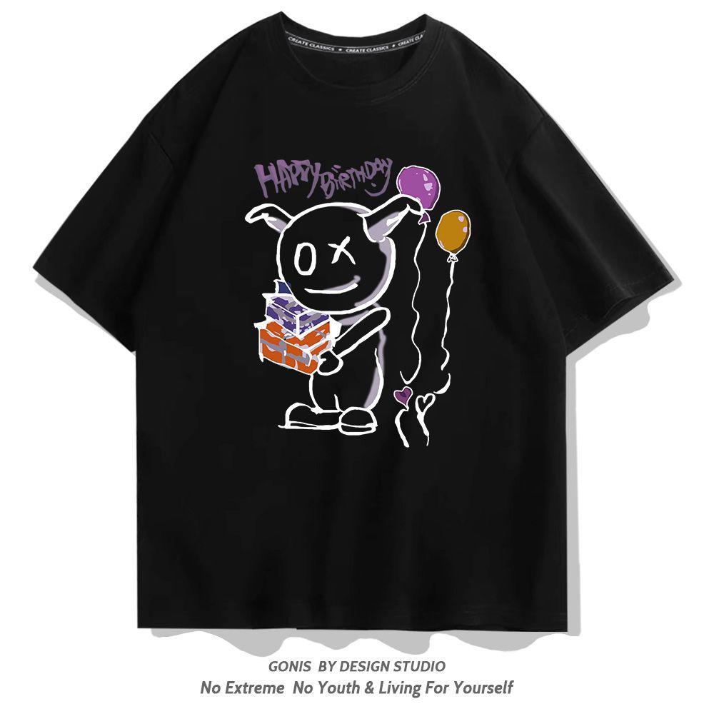 Andy Lau Cartoon Short Sleeve T-Shirt Men s and Women s Summer Cotton Loose Casual Half Sleeve Couple Top XXS