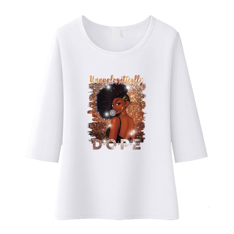 Autocolant de transfer de căldură pentru femeie neagră Parches Ropa Ropa de presă de căldură Autocolante pentru haine Tricou Diy Petic de călcat Afro Queen